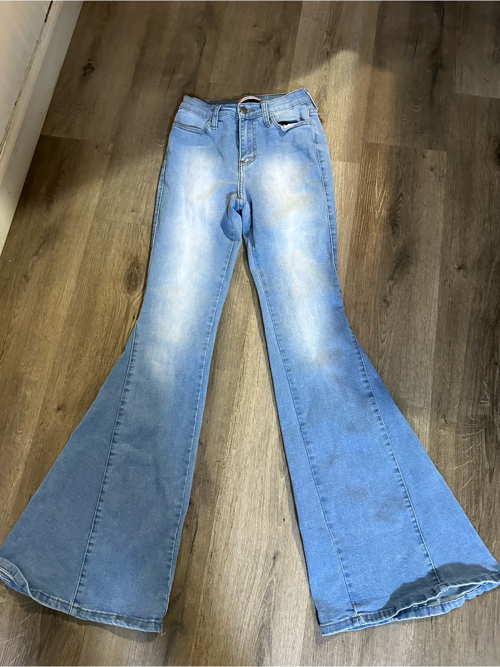 High-Rise Light Blue Flare Jeans for Women